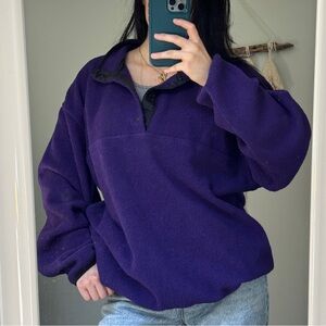 Vintage 90s Gorpcore Purple Snap T Fleece Pullover Sweater